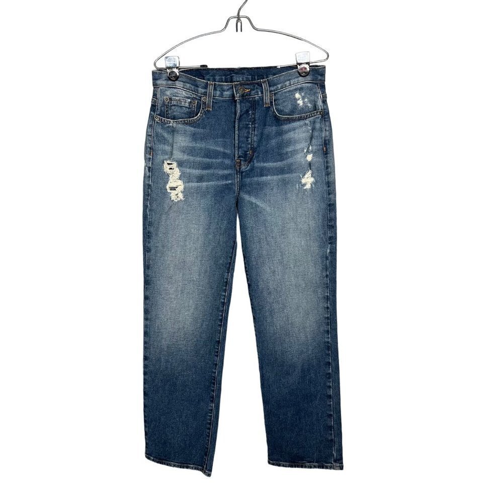 NWOT Modern American Ludwig High Rise‎ Button Fly Jeans Indigo Straight Leg 27
